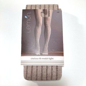 New Lemon Chelsea Rib Modal Tight Brown Soft Rib Knit M/L Medium/Large